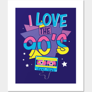 I Love the 90s // Retro 90s Nostalgia Posters and Art